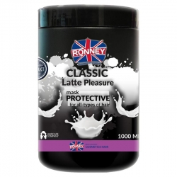 RONNEY Professional Mask Classic Latte Pleasure Protective - Maska ochronna do każdego rodzaju włosów 1000 ml